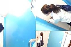 Japanese teen girls are pissing  while a horny voyeur is making a video  just for fun