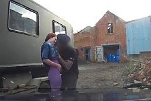 Dirty minded teen with red hair and small tits gave a blowjob to a fake cop