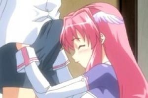 Beautiful Hentai girl with pink hair is sucking her boyfriend s dick before getting fucked hard